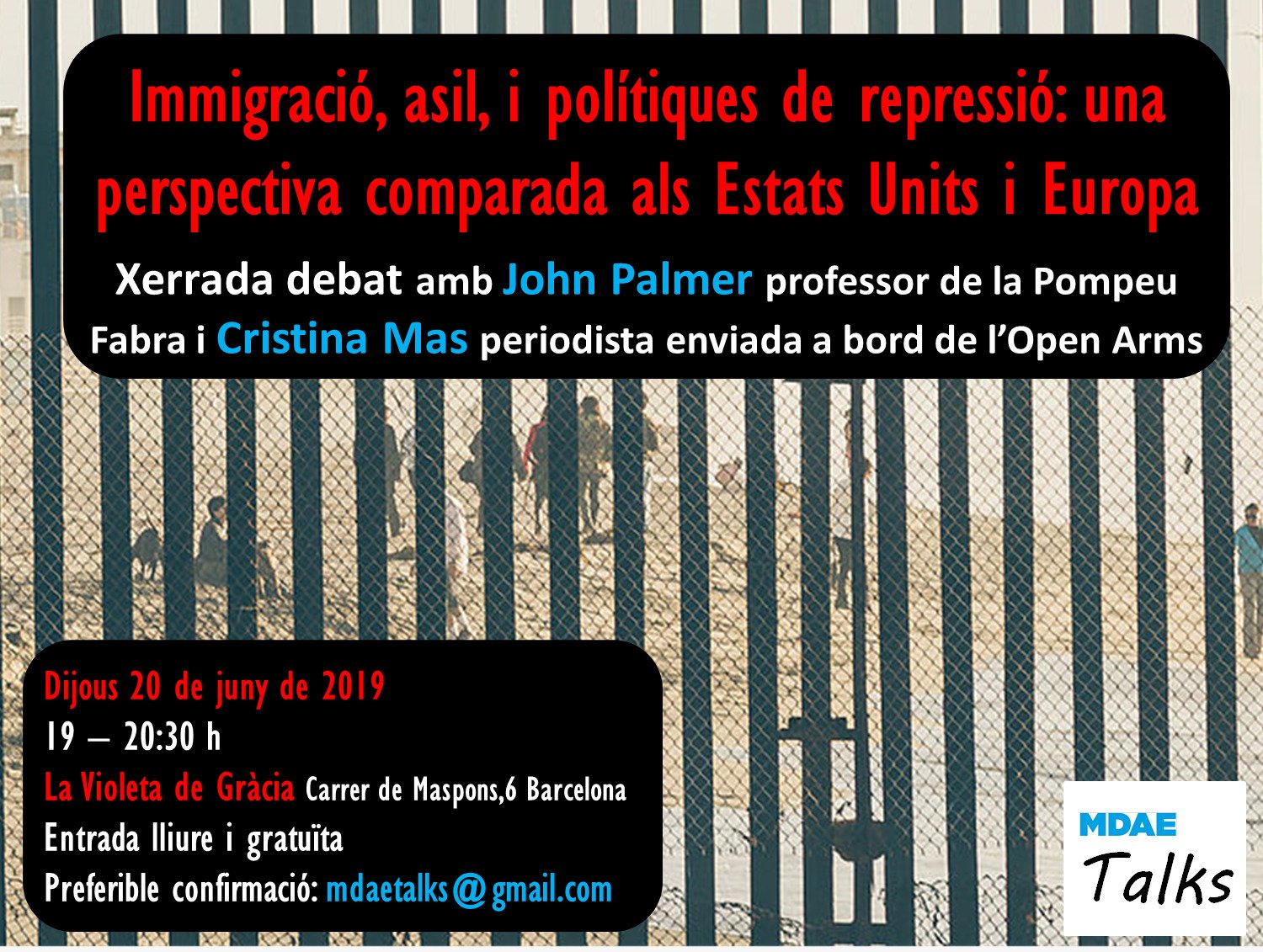 Xerrada-debat: “Immigració, asil i polítiques de repressió: una perspectiva comparada als Estats Units i Europa”