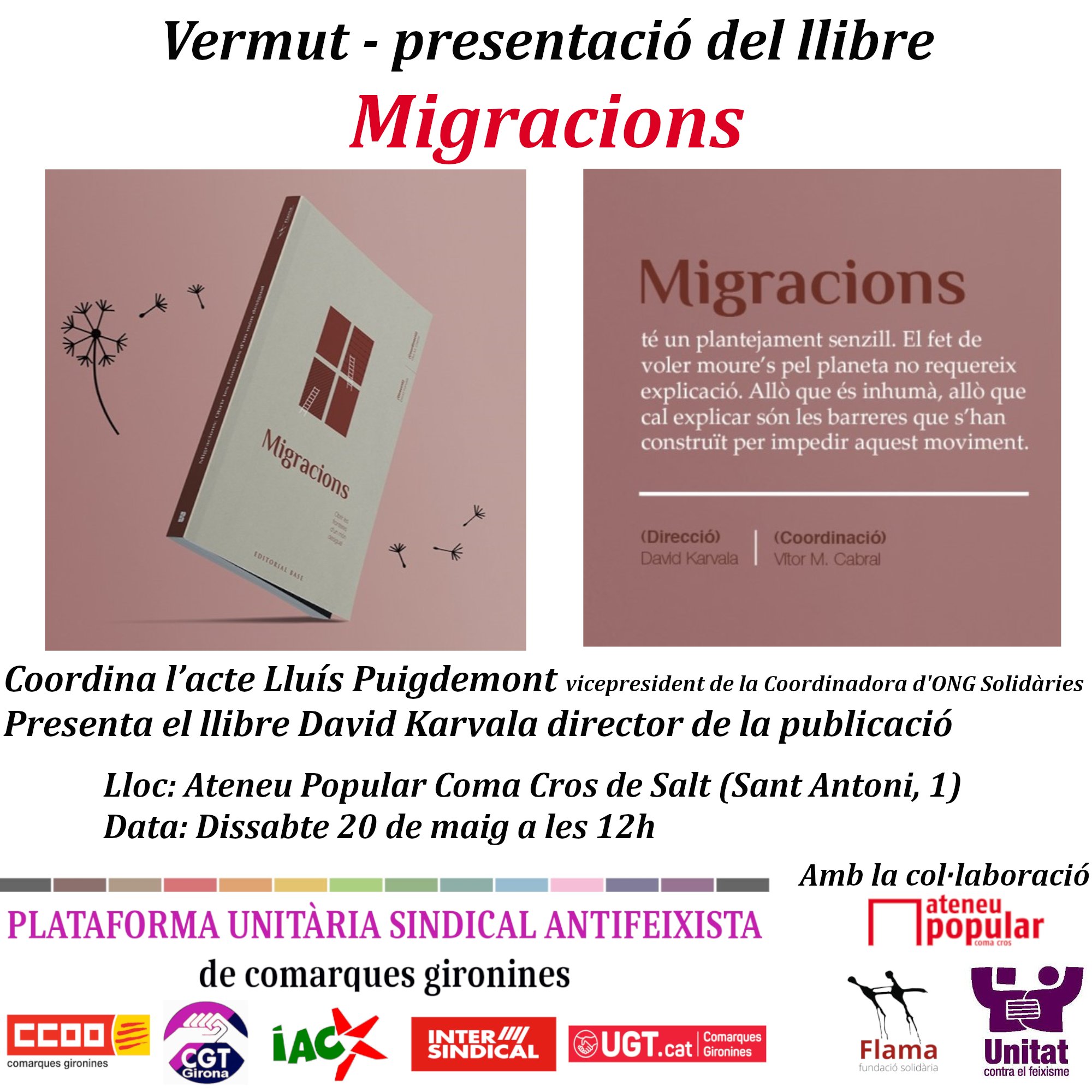 Presentació a Salt del llibre ‘Migracions. Obrir les fronteres d’un món desigual’