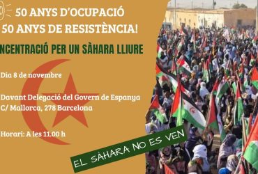 Concentració per una Sàhara lliure: 50 anys d’ocupació, 50 anys de resistència