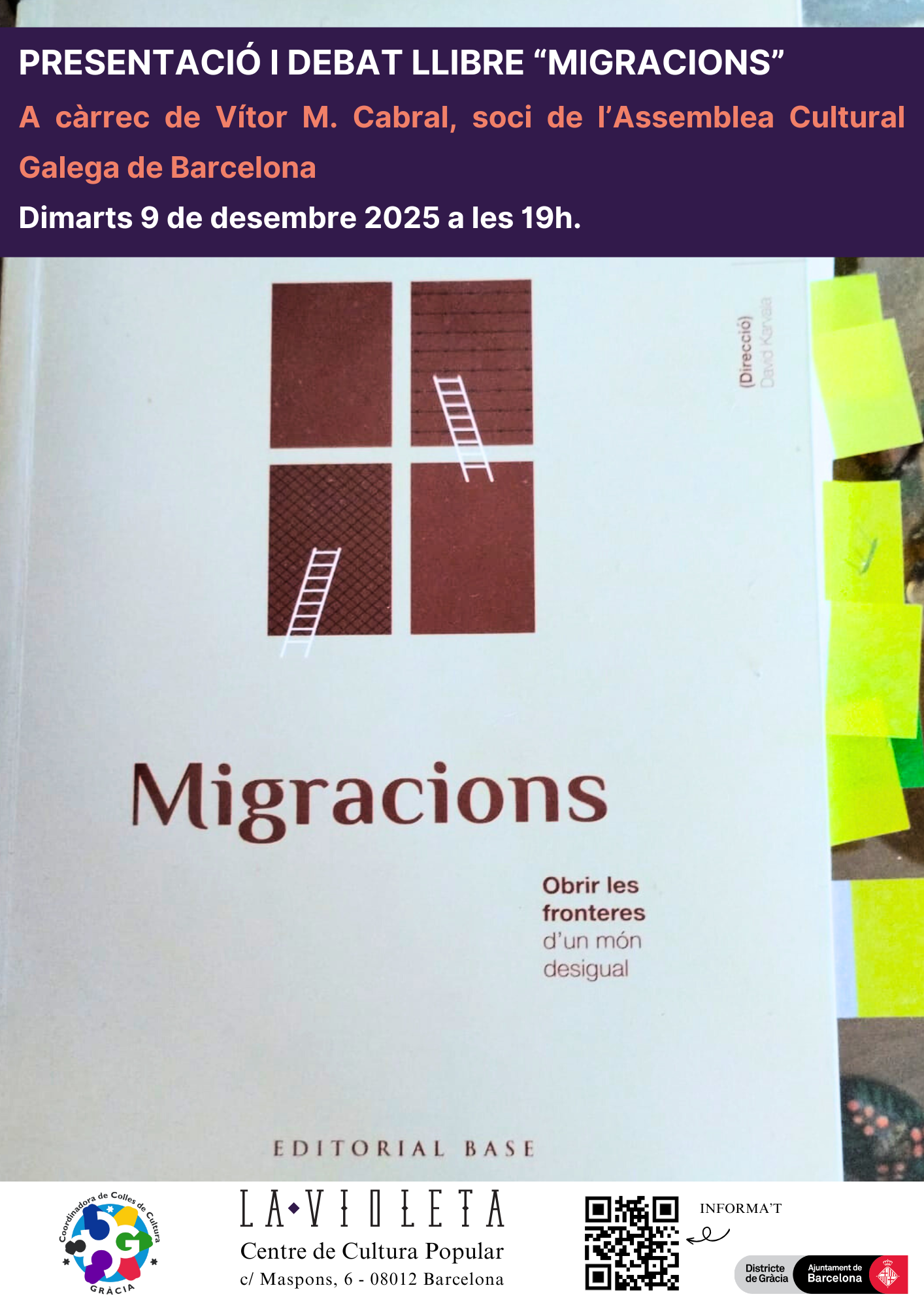 Presentació al Centre de Cultura Popular La Violeta de Gràcia del llibre ‘Migracions’